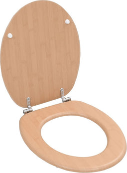 vidaXL - Toiletbril - met - deksel - bamboe - MDF