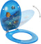 vidaXL - Toiletbril - met - deksel - diepzee - MDF