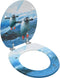vidaXL - Toiletbril - met - deksel - pinguïn - MDF