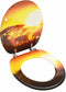 vidaXL - Toiletbril - met - deksel - savanne - MDF