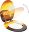 vidaXL - Toiletbril - met - deksel - savanne - MDF