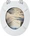vidaXL - Toiletbril - met - deksel - strand - MDF