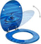 vidaXL - Toiletbril - met - deksel - waterdruppel - MDF - blauw