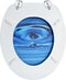 vidaXL - Toiletbril - met - deksel - waterdruppel - MDF - blauw