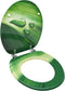 vidaXL - Toiletbril - met - deksel - waterdruppel - MDF - groen