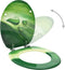 vidaXL - Toiletbril - met - deksel - waterdruppel - MDF - groen