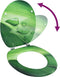 vidaXL - Toiletbril - met - deksel - waterdruppel - MDF - groen