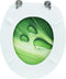 vidaXL - Toiletbril - met - deksel - waterdruppel - MDF - groen