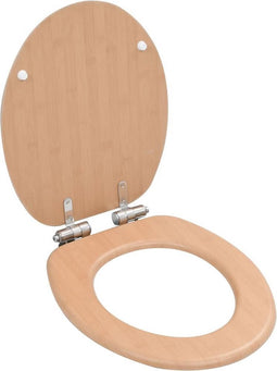 vidaXL - Toiletbril - met - soft-close - deksel - bamboe - MDF