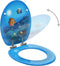 vidaXL - Toiletbril - met - soft-close - deksel - diepzee - MDF