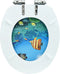 vidaXL - Toiletbril - met - soft-close - deksel - diepzee - MDF