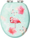 vidaXL - Toiletbril - met - soft-close - deksel - flamingo - MDF