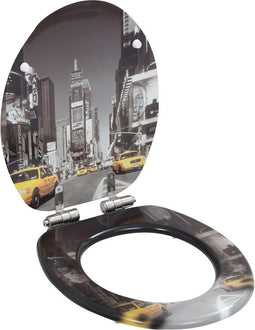 vidaXL - Toiletbril - met - soft-close - deksel - New - York - MDF