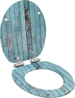 vidaXL - Toiletbril - met - soft-close - deksel - oud - hout - MDF
