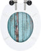 vidaXL - Toiletbril - met - soft-close - deksel - oud - hout - MDF