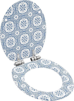 vidaXL - Toiletbril - met - soft-close - deksel - porselein - MDF