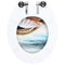 vidaXL - Toiletbril - met - soft-close - deksel - schelp - MDF