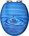 vidaXL - Toiletbril - met - soft-close - deksel - waterdruppel - MDF - blauw