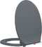 vidaXL - Toiletbril - soft-close - en - quick-release - ovaal - grijs