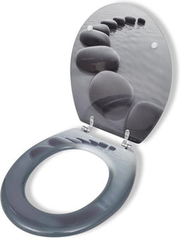 vidaXL - Toiletbril - stenen - MDF