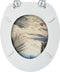 vidaXL - Toiletbrillen - met - deksel - 2 - st - strand - MDF