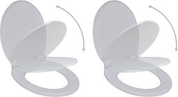 vidaXL - Toiletbrillen - met - soft-close - deksels - 2 - st - kunststof - wit