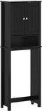 vidaXL - Toiletmeubel - BERG - 60x27x164,5 - cm - massief - hout - zwart