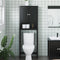 vidaXL - Toiletmeubel - BERG - 60x27x164,5 - cm - massief - hout - zwart