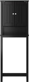 vidaXL - Toiletmeubel - BERG - 60x27x164,5 - cm - massief - hout - zwart