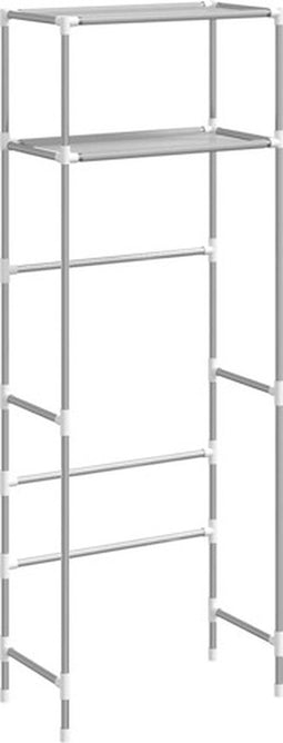 vidaXL - Toiletrek - 2-laags - 53,5x28x143 - cm - ijzer - grijs