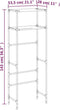 vidaXL - Toiletrek - 2-laags - 53,5x28x143 - cm - ijzer - grijs