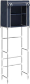 vidaXL - Toiletrek - 2-laags - 56x30x170 - cm - ijzer - blauw