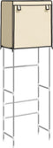 vidaXL - Toiletrek - 2-laags - 56x30x170 - cm - ijzer - crèmekleurig