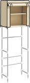 vidaXL - Toiletrek - 2-laags - 56x30x170 - cm - ijzer - crèmekleurig