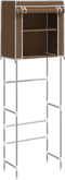 vidaXL - Toiletrek - 2-laags - 56x30x170 - cm - ijzer - zwartbruin