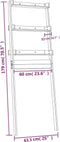 vidaXL - Toiletrek - 63,5x32x179 - cm - massief - grenenhout - wit