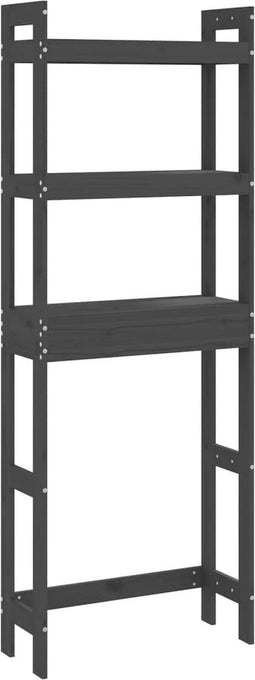 vidaXL - Toiletrek - 63x26x171 - cm - massief - grenenhout - grijs