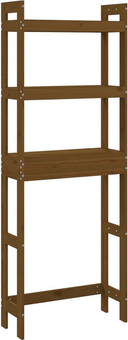 vidaXL - Toiletrek - 63x26x171 - cm - massief - grenenhout - honingbruin