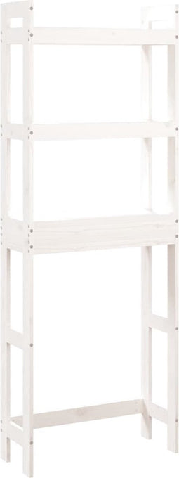 vidaXL - Toiletrek - 63x26x171 - cm - massief - grenenhout - wit