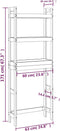vidaXL - Toiletrek - 63x26x171 - cm - massief - grenenhout - wit
