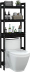 vidaXL - Toiletrek - 63x26x171 - cm - massief - grenenhout - zwart