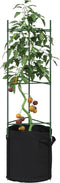 vidaXL - Tomatenkooi - met - plantenzak - 2 - st - 116 - cm - staal - en - polypropeen