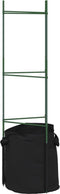 vidaXL - Tomatenkooien - met - plantenzak - 6 - st - 116 - cm - staal - en - polypropeen