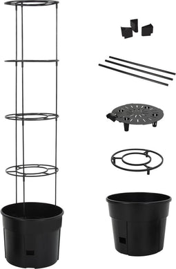 vidaXL - Tomatenkweekpot - ø39x150 - cm - polypropeen - antracietkleurig