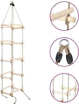 vidaXL - Touwladder - 200 - cm - hout