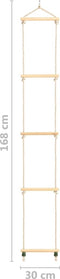 vidaXL - Touwladder - 30x168 - cm - massief - hout - en - PE