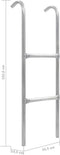 vidaXL - Trampolineladder - met - 2 - sporten - 102,6 - cm - staal - zilverkleurig