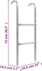 vidaXL - Trampolineladder - met - 2 - sporten - 72 - cm - staal - zilverkleurig