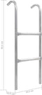 vidaXL - Trampolineladder - met - 2 - sporten - 72 - cm - staal - zilverkleurig