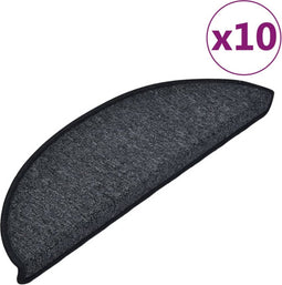 vidaXL - Trapmatten - 10 - st - 56x17x3 - cm - antracietkleurig